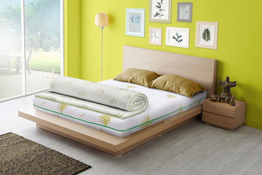Green Future Mattress Topper Eucalyptus Comfort Super Double Foam with Removable Cover 160x200x5cm