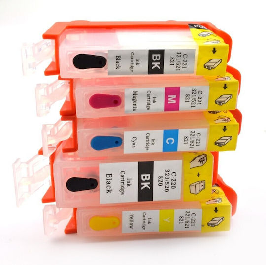 Refillable Cartridges Canon Pgi 520 Bk Cli 521 Bk Cli 521 C Cli 521m Cli 521y