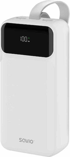 Savio BA-11 Power Bank 30000mAh με 2 Θύρες USB-A και 2 Θύρες USB-C Power Delivery / Quick Charge 3.0 Λευκό