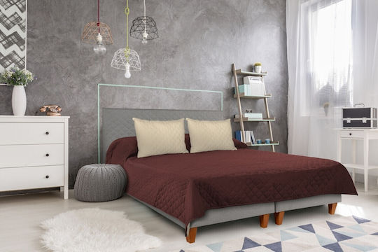 Alcam Κουβερλί Διπλό Microfiber Chocolate/cream 210x220cm