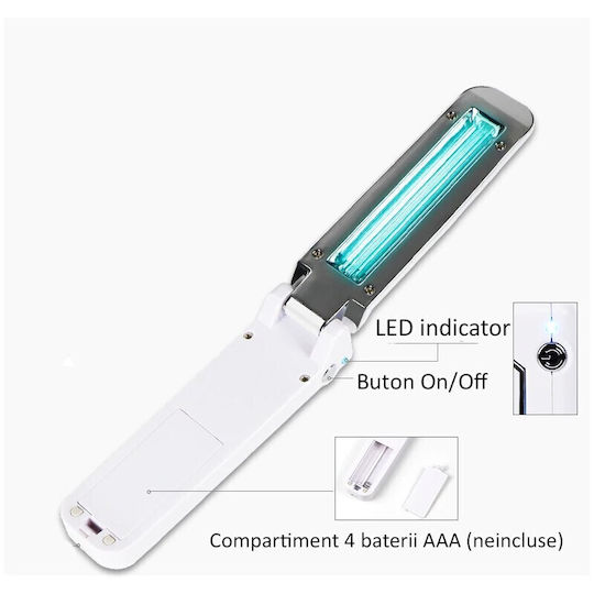 Lampă Portabilă UVC Bactericidă Pentru Sterilizare 3W