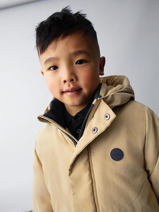 Kids' Parka with Hood Beige