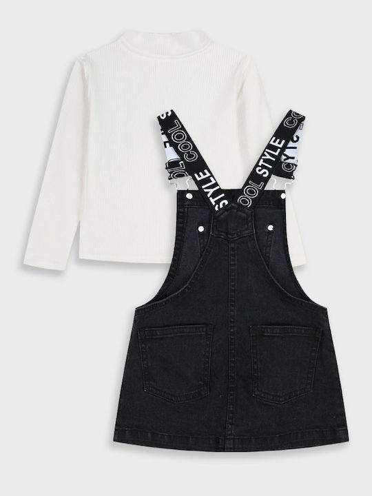 Kinder Latzhose Denim Schwarz