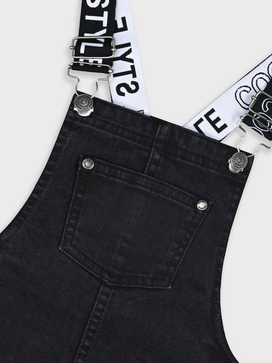 Kinder Latzhose Denim Schwarz