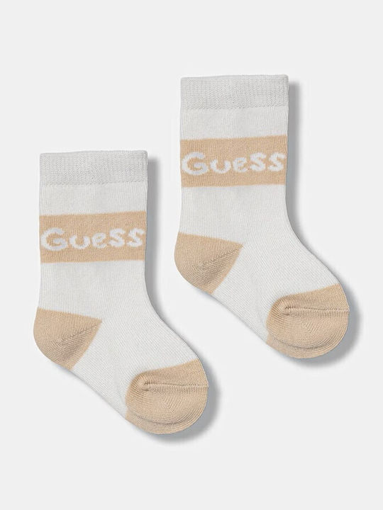 Guess Baby Bodysuit Set Long-Sleeved with Accessories Beige 5pcs