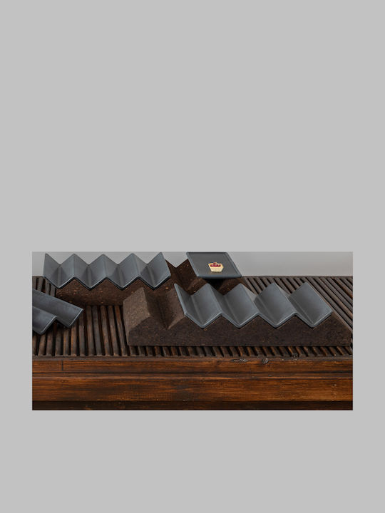 Servierplatte Rechteckig Keramik Schwarz 35.5x24.8cm 1Stück