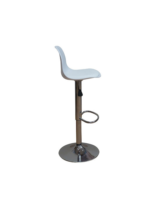 Σκαμπό Μπαρ Bar92 με Ρυθμιζόμενο Ύψος White 2τμχ 37x33x60εκ.