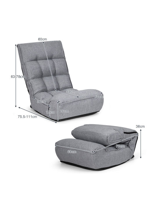 Vielseitiger Sitzsack Pouf Graue 60x75,5x63cm