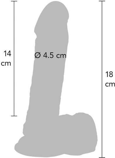ToyJoy Get Real Dildo with Balls Glass Dildo with Balls and Suction Cup Natural 18cm