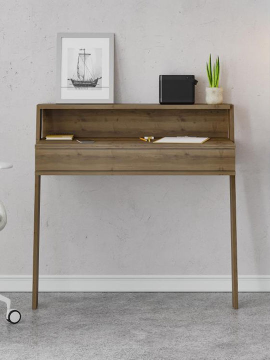 Desk Cowork Wooden Open Walnut 94x50x91cm
