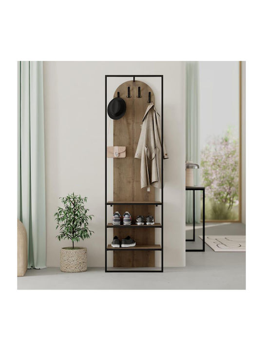 Archy Eingangsmöbel mit Garderobe & Schuhschrank Open Walnut 53x31.7x180cm