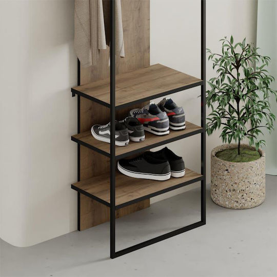 Archy Eingangsmöbel mit Garderobe & Schuhschrank Open Walnut 53x31.7x180cm