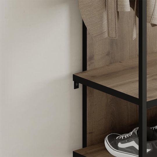Archy Eingangsmöbel mit Garderobe & Schuhschrank Open Walnut 53x31.7x180cm