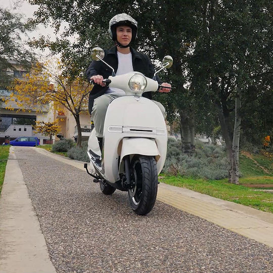 Emoov JS2A Scooter Electric Putere 5000W cu Viteză Maximă 85km/h Autonomie 100km Alb Culoare
