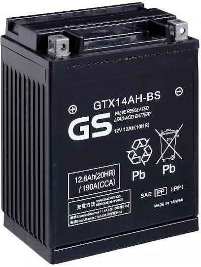 GS Baterie Motocicleta YTX14-BS 200A cu Capacitatea 12Ah