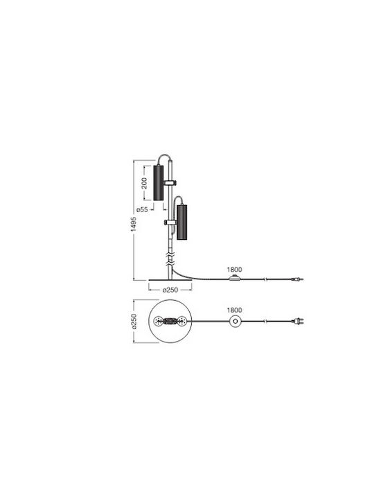 Osram Floor Lamp with Socket for Bulb GU10 Black