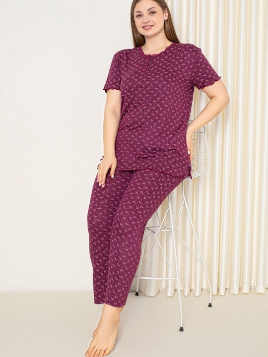 Baki Sommer Damen Pyjama-Set Purple