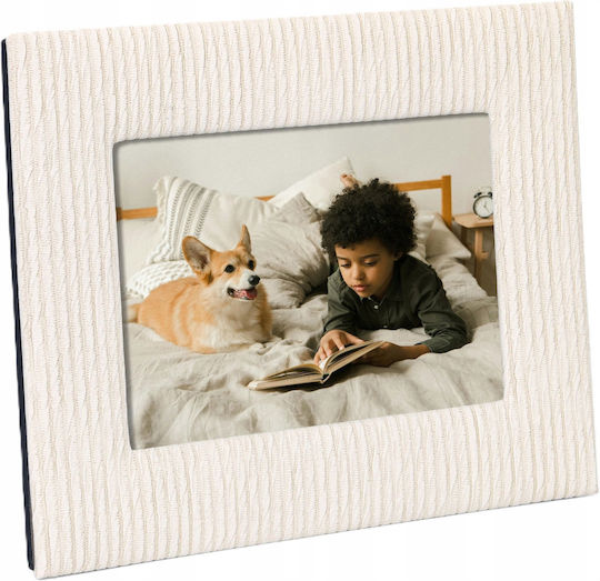 Loveinstant Stoff Fotorahmen mit Ecru Rahmen
