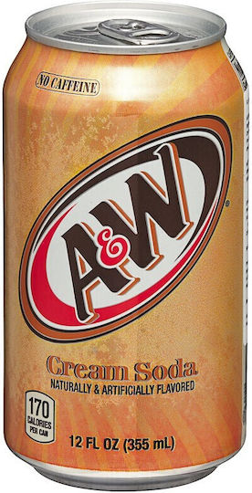 A&W Cream Αναψυκτικό Βανίλια με Ανθρακικό σε Κουτί 355ml