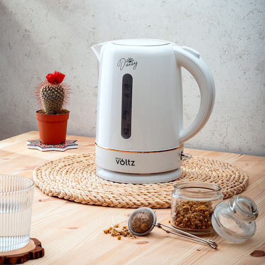 Voltz Daisy Електрическа Кана 1.7л 2200W Бяла
