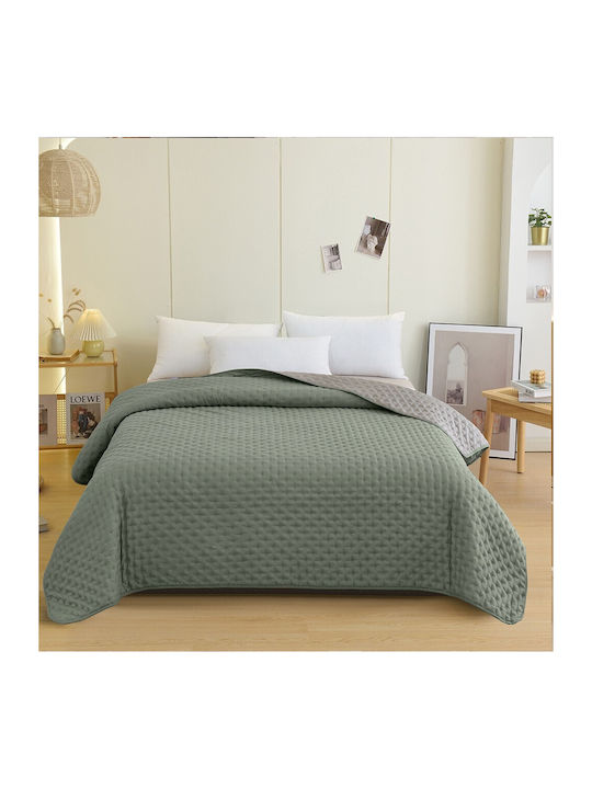 Melinen Renzo Coverlet Single Microfiber Aqua / Dark Grey 160x240cm