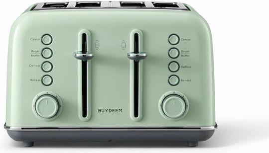 Buydeem Тостер Двуместна 1800W Зелена