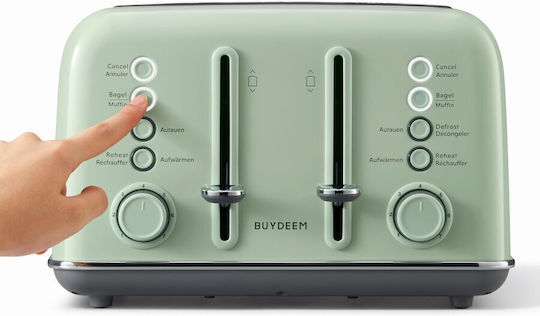 Buydeem Тостер Двуместна 1800W Зелена
