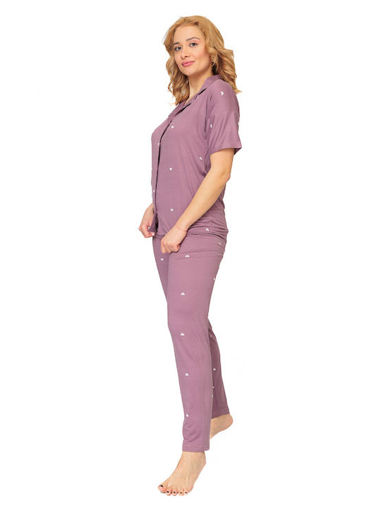 VIolet Summer Women's Pyjama Set Lilac