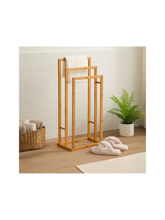 Max Home Single Floor Standing Bathroom Freestanding Towel Rack Silver
