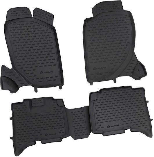 Novline Set of Front and Rear Mats 4pcs Tray Type for Honda Element 2010+ Gray / Black