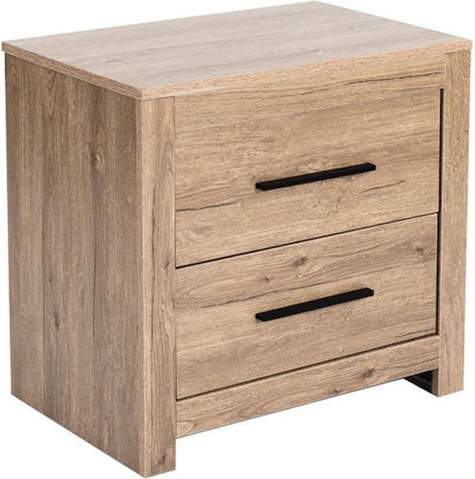 Bedside Table Dodo Wooden Beige 58x39x56cm