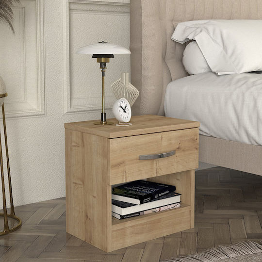 Κομοδίνο Lube Ξύλινο Oak 40x28.2x40cm
