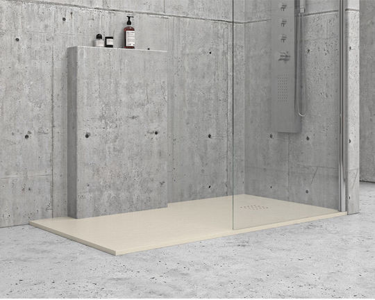 Karag Pietra Pătrată Inox Duș 80x80cm Albă