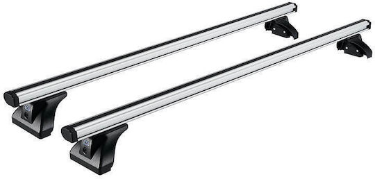 Cruz Car Roof Bars Aluminum Alu Cargo AF 118cm Universal Set with Roof Rack Legs Silver