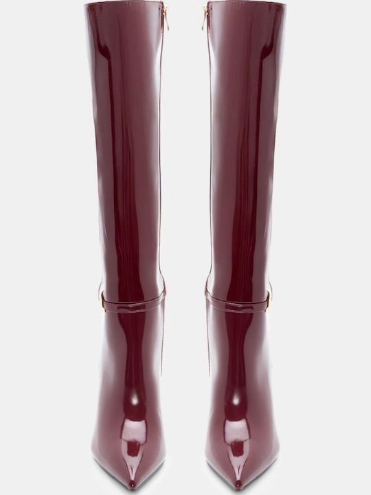 Cizme dama cu toc înalt Burgundy