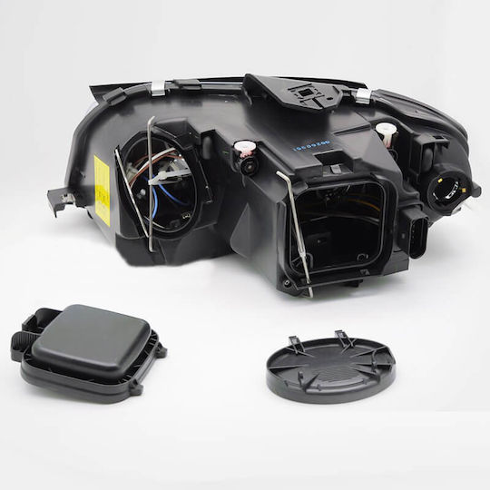 Front Lights Set Audi A3 8P 03-08 Angel Eyes Black H7/H7 Motor Depo