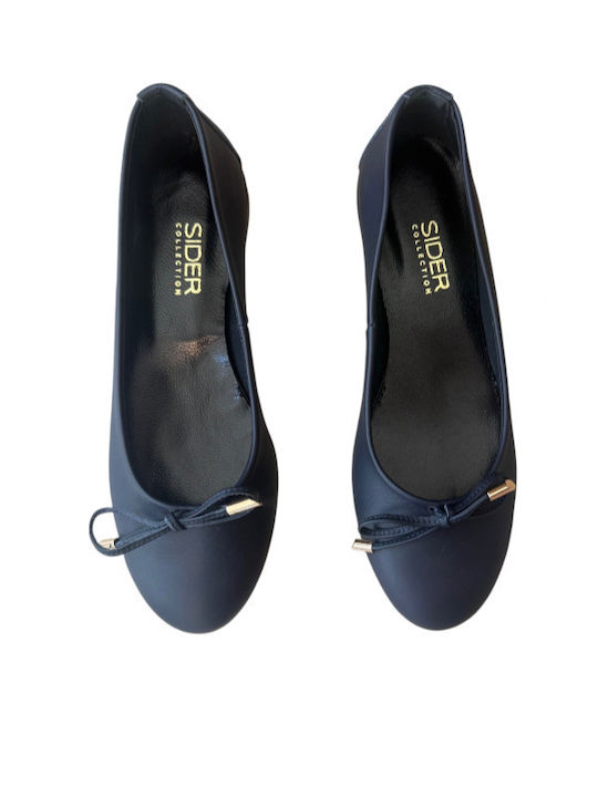 Lederne Damen Ballerinas in Blau Farbe