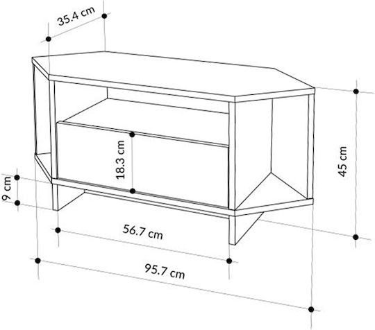 Έπιπλο Τηλεόρασης Viva Sapphire Oak Μ95.7xΠ35.4xΥ45cm