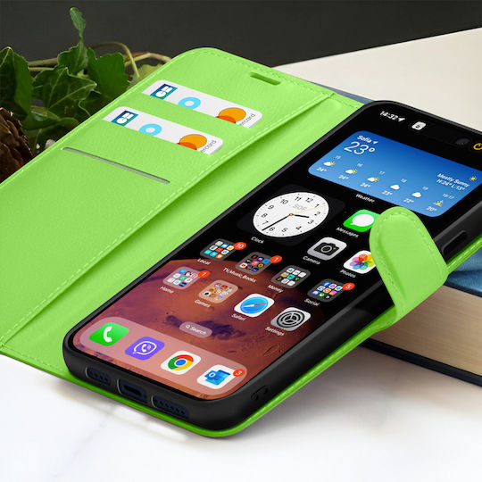 Zanaé Wallet Case Iphone 15 Pro Max Stand Function Magnetic Tab Green