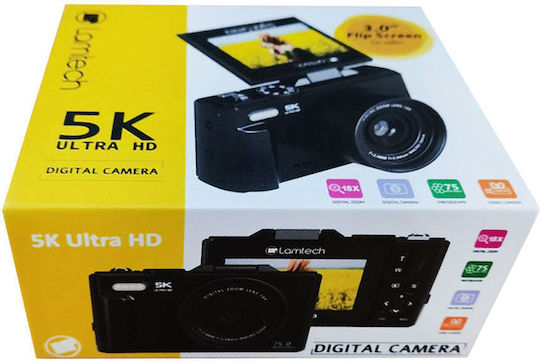 LAM980756 Action Camera 5K with 3" Screen and Wi-Fi Black