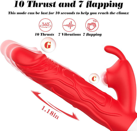 Silicone Vibrator 7 Vibration Modes 10 Thrusting 7 Flapping