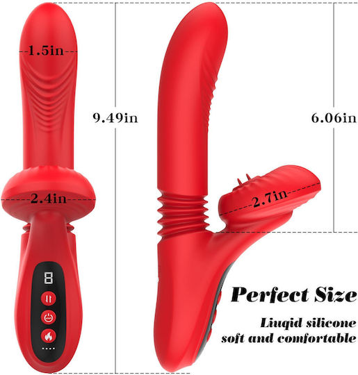 Silikon Vibrator 7 Leistungsstarke Modi Lecken Vorstoßende Erwärmung