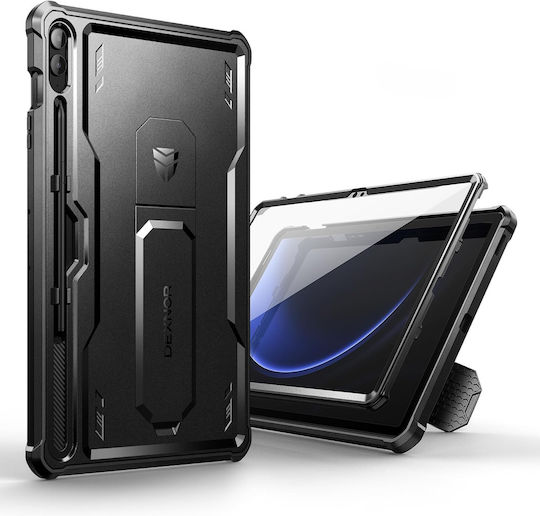 Dexnor Umschlag Rückseite Robust Schware (Galaxy Tab S9 FE+ Plus)