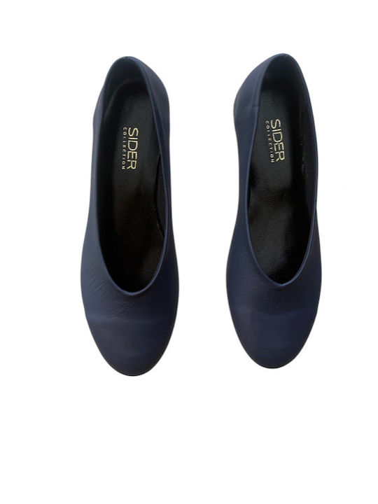 Lederne Damen Ballerinas in Blau Farbe