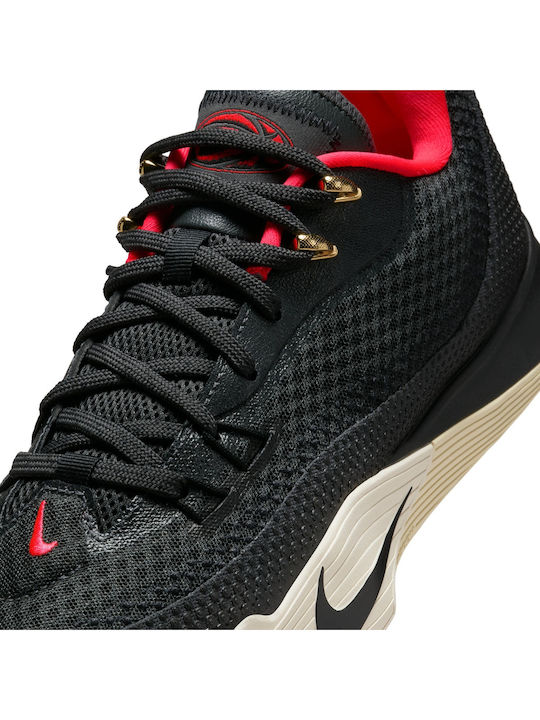 Street Flare Low Basketball Shoes Dark Smoke Grey / Light Orewood Brown / Solar Red / Black