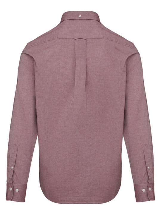 Long-sleeved Cotton Shirt Burgundy