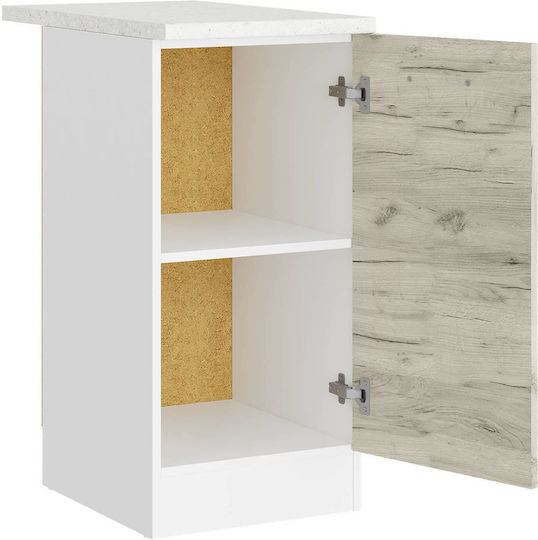 Επιδαπέδιο Ντουλάπι με Πάγκο Εργασίας White, White Craft Oak 40x46x85εκ.