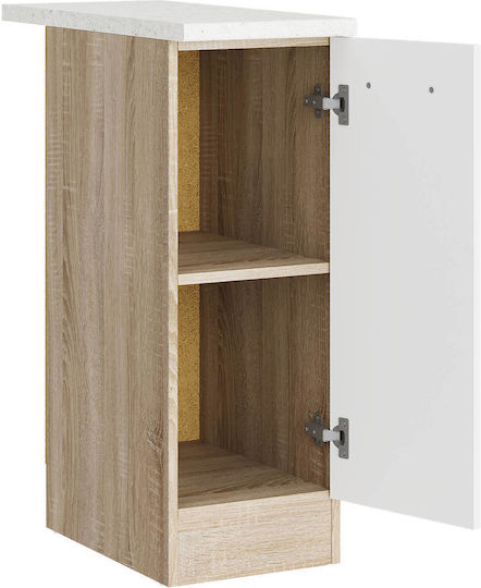 Επιδαπέδιο Ντουλάπι με Πάγκο Εργασίας Sonoma Oak, White 30x46x85εκ.