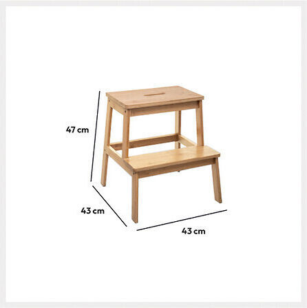 Taburet de Bucătărie din Lemn MOD Premium Series Bambus Bej 43.5x43.5x46.6cm