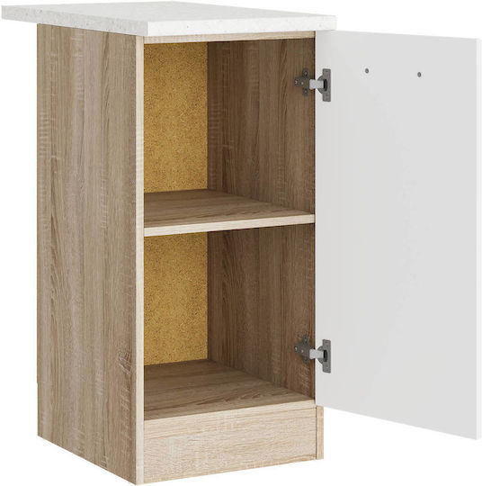Επιδαπέδιο Ντουλάπι με Πάγκο Εργασίας Sonoma Oak, White 40x46x85εκ.